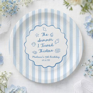 The Summer I Turned Thirteen 13th Birthday Party Paper Plates