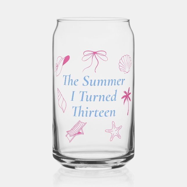 The Summer I Turned Thirteen Birthday Gift Can Glass (Front)