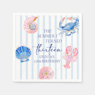 The Summer I Turned Thirteen Coastal 13th Birthday Napkins