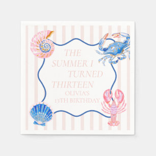 The Summer I Turned Thirteen Coastal 13th Birthday Napkins