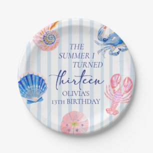 The Summer I Turned Thirteen Coastal 13th Birthday Paper Plates