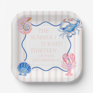 The Summer I Turned Thirteen Coastal 13th Birthday Paper Plates