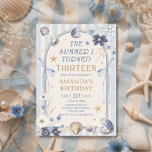 The Summer I Turned Thirteen Coastal Birthday Invitation