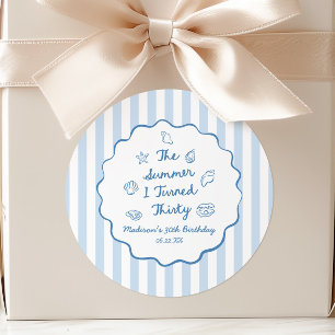 The Summer I Turned Thirty 30th Birthday Party Classic Round Sticker