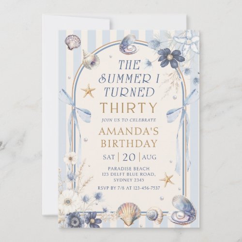 The Summer I Turned Thirty Coastal Birthday Invitation