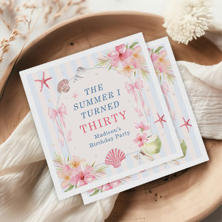 The Summer I Turned Thirty Seashell Birthday Napkins