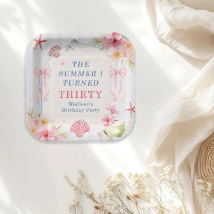 The Summer I Turned Thirty Seashell Birthday Paper Plates