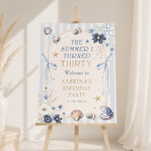 The Summer I Turned Thirty Seashells Birthday Foam Board