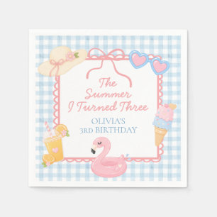 The Summer I Turned three coastal 3rd Birthday Napkins