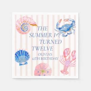 The Summer I Turned Twelve Coastal 12th Birthday Napkins