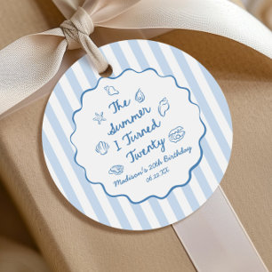 The Summer I Turned Twenty 20th Birthday Party Favor Tags