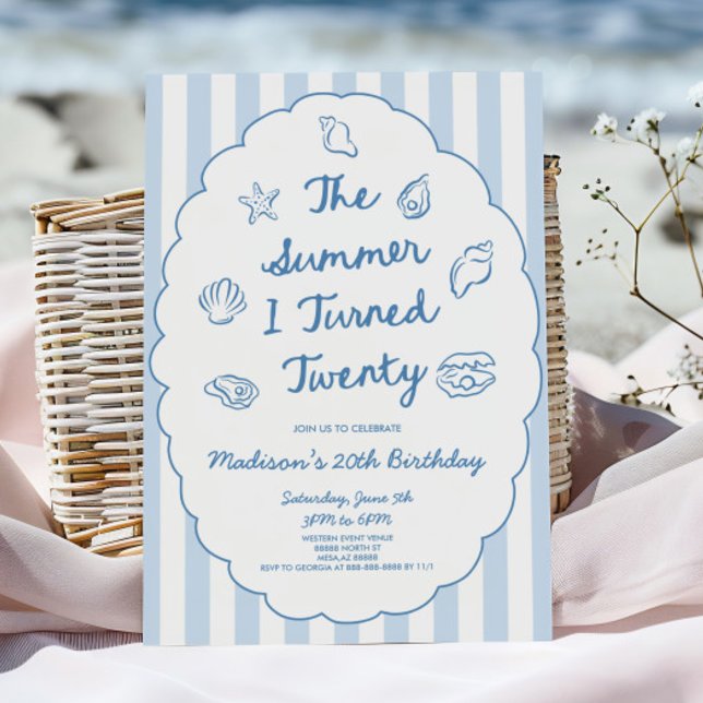 The Summer I Turned Twenty 20th Birthday Party Invitation (Creator Uploaded)