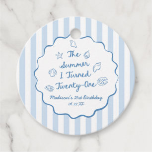 The Summer I Turned Twenty-One 21st Birthday Party Favor Tags