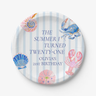 The Summer I Turned twenty-one Coastal Birthday Paper Plates