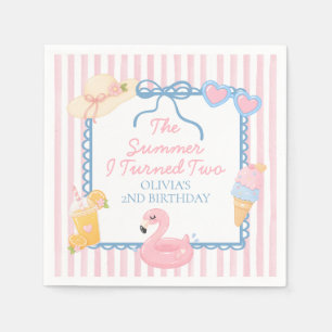 The Summer I Turned Two 2nd Coastal Beach Birthday Napkins