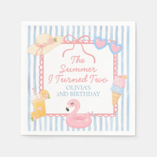 The Summer I Turned Two Beach 2nd Birthday Napkins