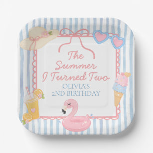 The Summer I Turned Two Beach 2nd Birthday Paper Plates
