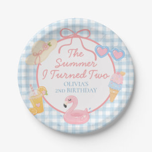 The Summer I Turned Two Coastal beach 2nd Birthday Paper Plates