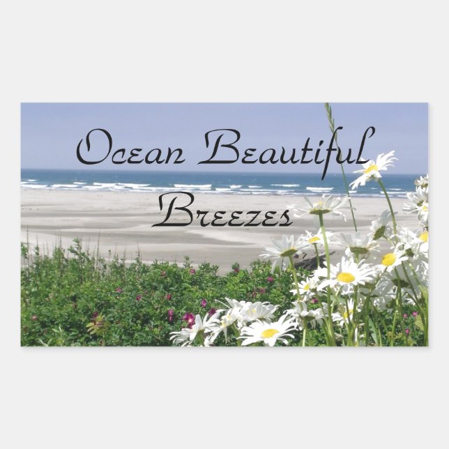 "The Summer Ocean Daisy" Rectangular Sticker (Front)