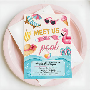 The Summer Pool Birthday Party Invitation