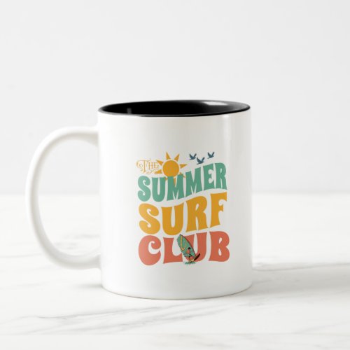 The Summer Surf Club_Beach_Summer_Surf_Funny Two_Tone Coffee Mug