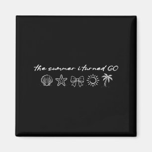 The Summer Turned 60 Vintage Cute Seashell Beach Magnet