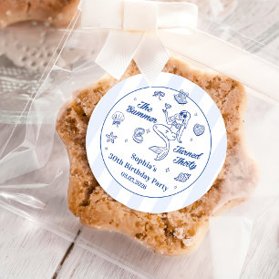 The Summer Turned Thirty 30th Birthday Pretty Classic Round Sticker