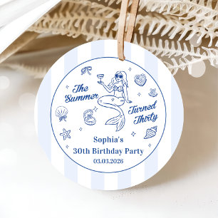 The Summer Turned Thirty 30th Birthday Pretty Favor Tags