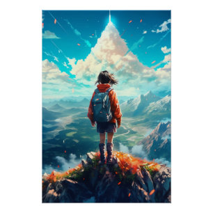 The Summit in Her Soul Anime Hiker Girl Poster