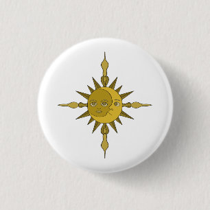 The Sun and Moon Ornament Button