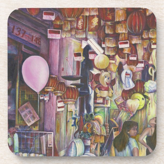 The Sun and Moon Pink Balloon, Singapore Drink Coaster (Front)