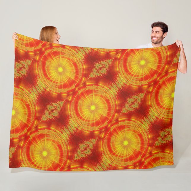 The Sun At Sunset 1 Fleece Blanket (In Situ)