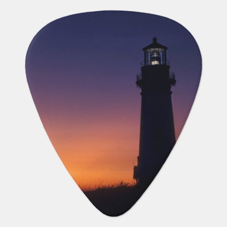 The Sun Ball Drops Down On The Colorful Horizon Guitar Pick