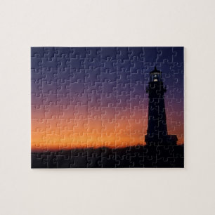 The sun ball drops down on the colorful horizon jigsaw puzzle