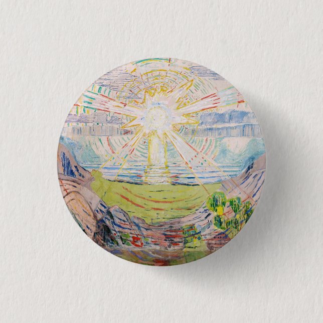 The Sun by Edvard Munch Button (Front)