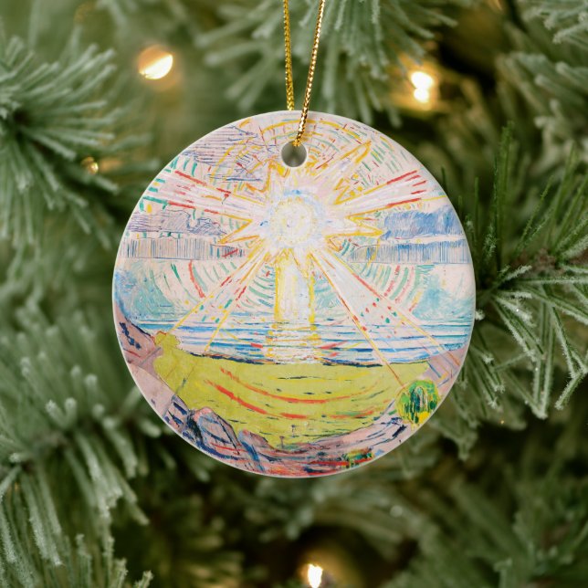 The Sun by Edvard Munch  Ceramic Ornament (Tree)