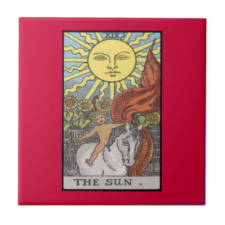 The Sun card tarot image Ceramic Tile