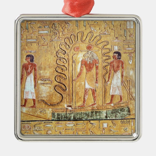 The sun god Ra in his solar barque Metal Ornament (Front)