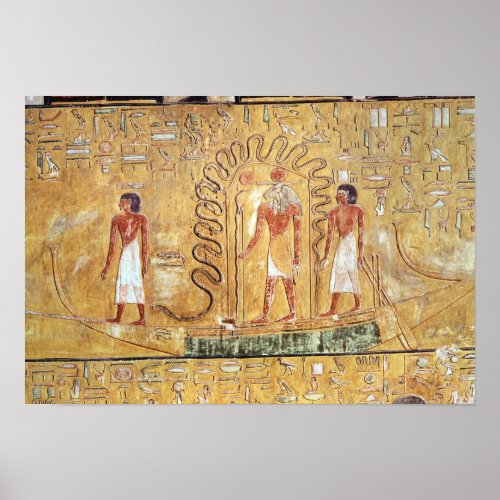 The sun god Ra in his solar barque Poster