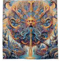 The Sun Gods Shower Curtain