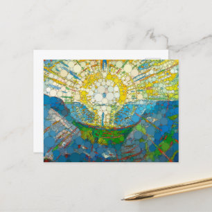 The Sun, Infinity Dots by After William Morris Holiday Postcard