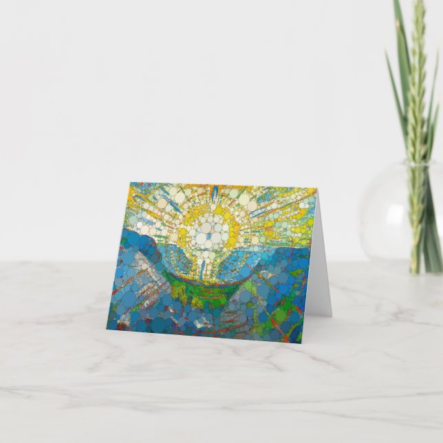 The Sun, Infinity Dots by After William Morris Thank You Card (Front)