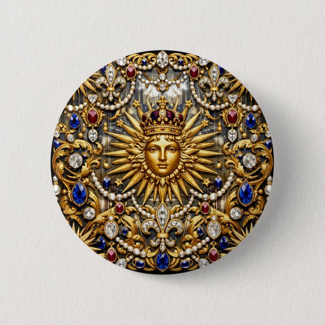 The Sun King Versailles French ornate Button (Front)