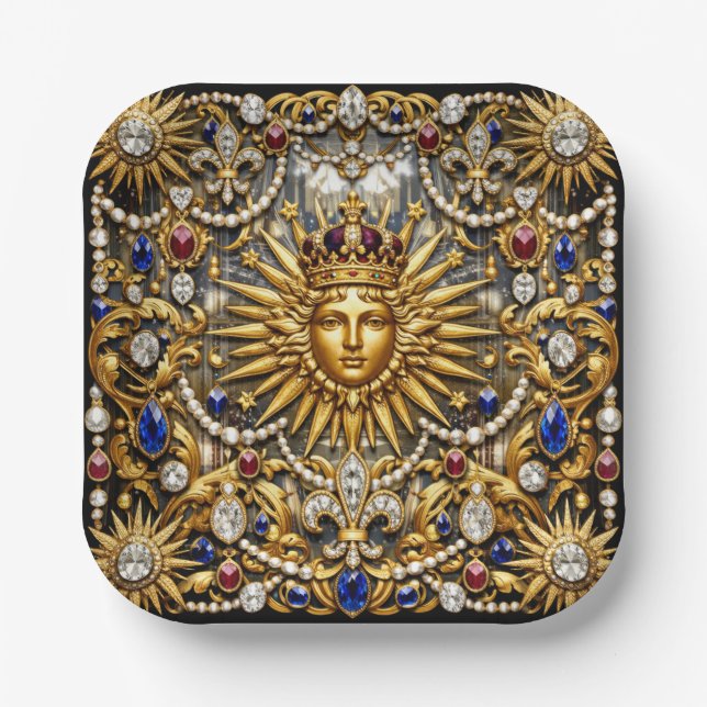 The Sun King Versailles French ornate Paper Plates (Front)