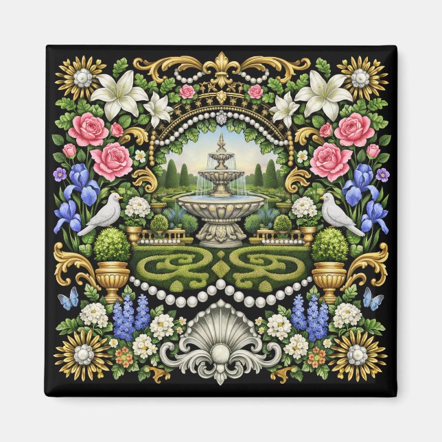 The Sun King Versailles Inspired Garden  Magnet (Front)