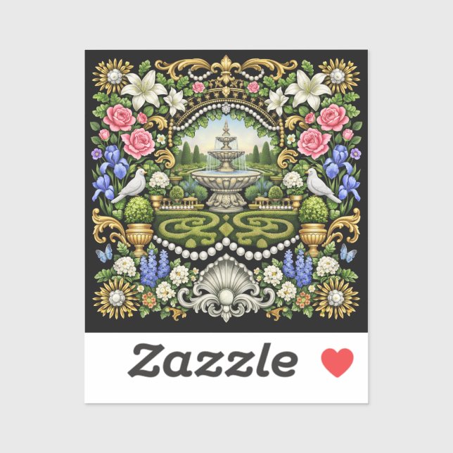 The Sun King Versailles Inspired Garden  Sticker (Sheet)