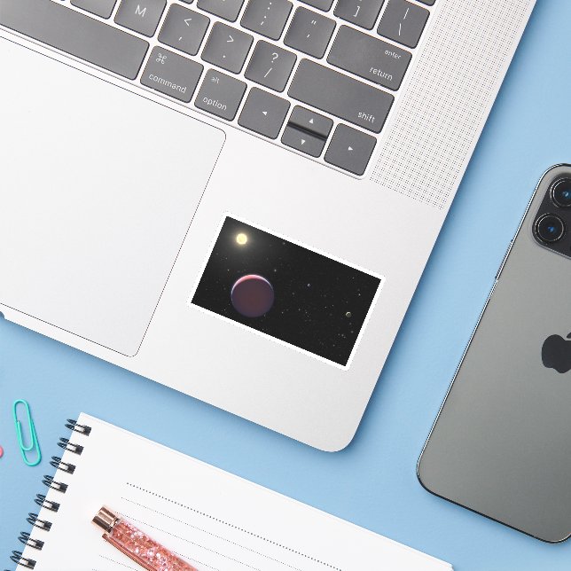 The Sun-Like Star Kepler 51 & Three Giant Planets. Sticker (Laptop w/ iPhone)