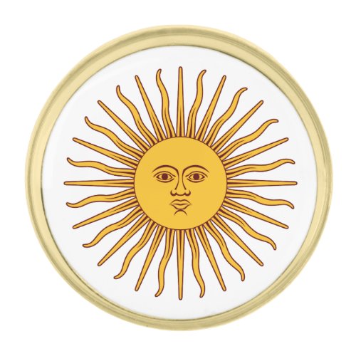 THE SUN OF MAY Sol De Mayo  Gold Finish Lapel Pin