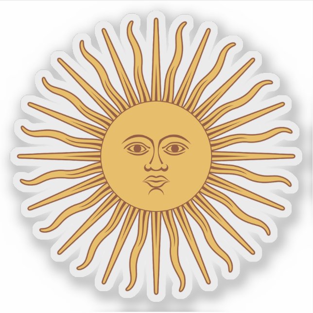 The Sun of May (Sol de Mayo) of Argentina Sticker (Front)