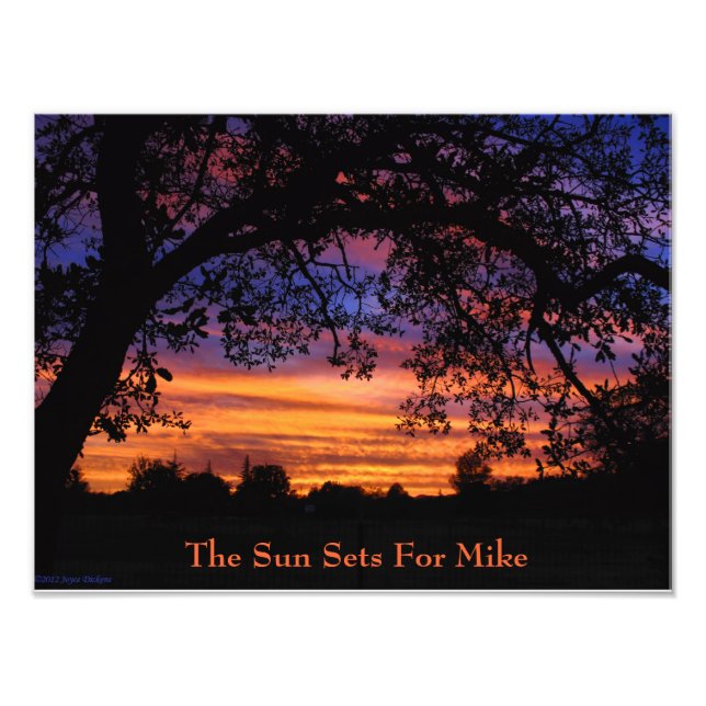 The Sun Sets For Mike Photo Print (Front)